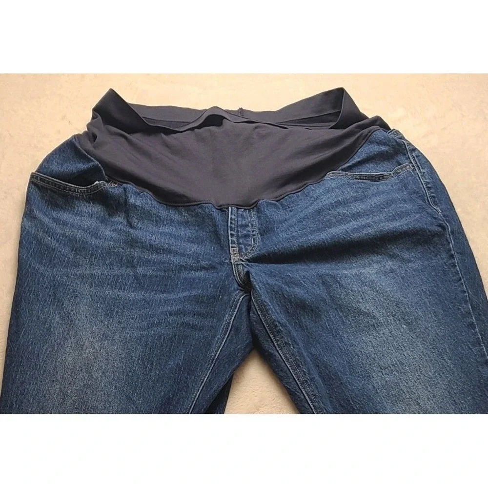 Old Navy Maternity Boyfriend Women's Jeans Blue Full Panel Denim Size 16 Pants‎